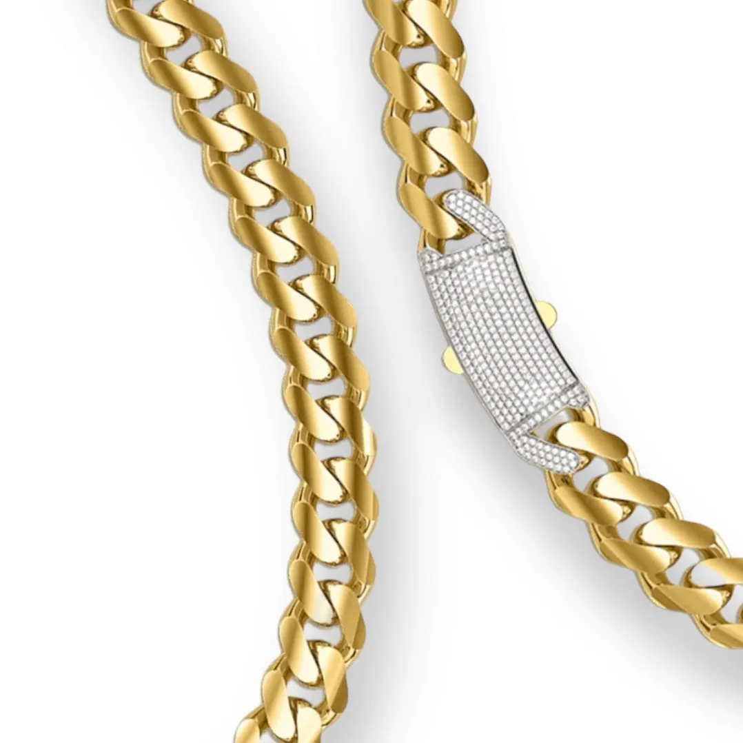 14k Classic Luxury Monaco Chain 8mm 20inch