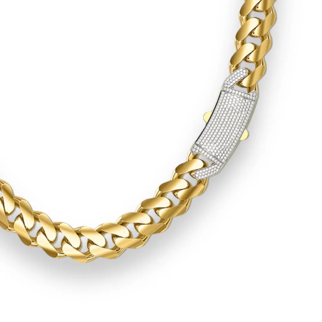 14k Classic Luxury Monaco Chain 8mm 20inch