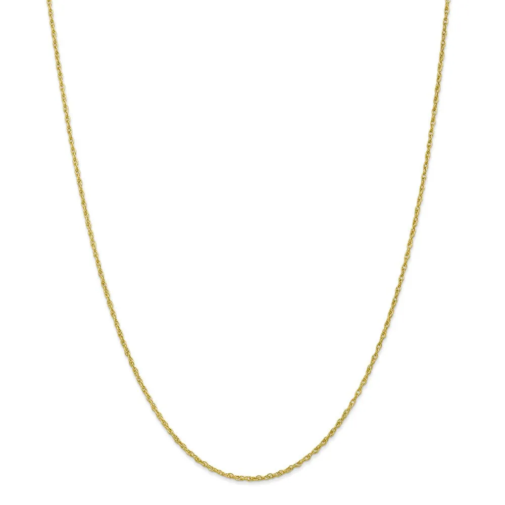 1.5mm 10k Yellow Gold Polished Loose Rope Chain Necklace