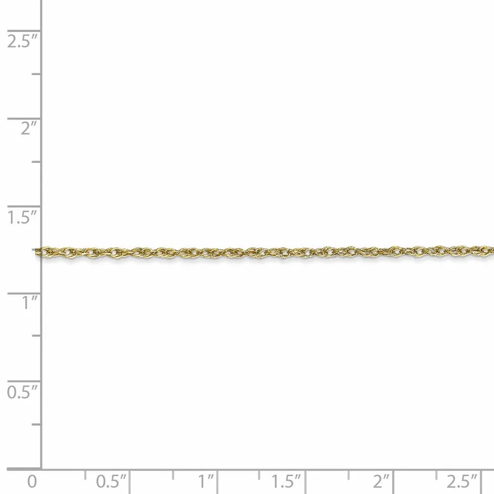 1.5mm 10k Yellow Gold Polished Loose Rope Chain Necklace