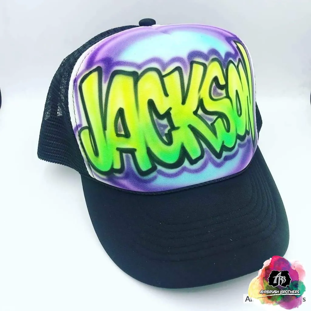 Airbrush Faded Name Hat Design