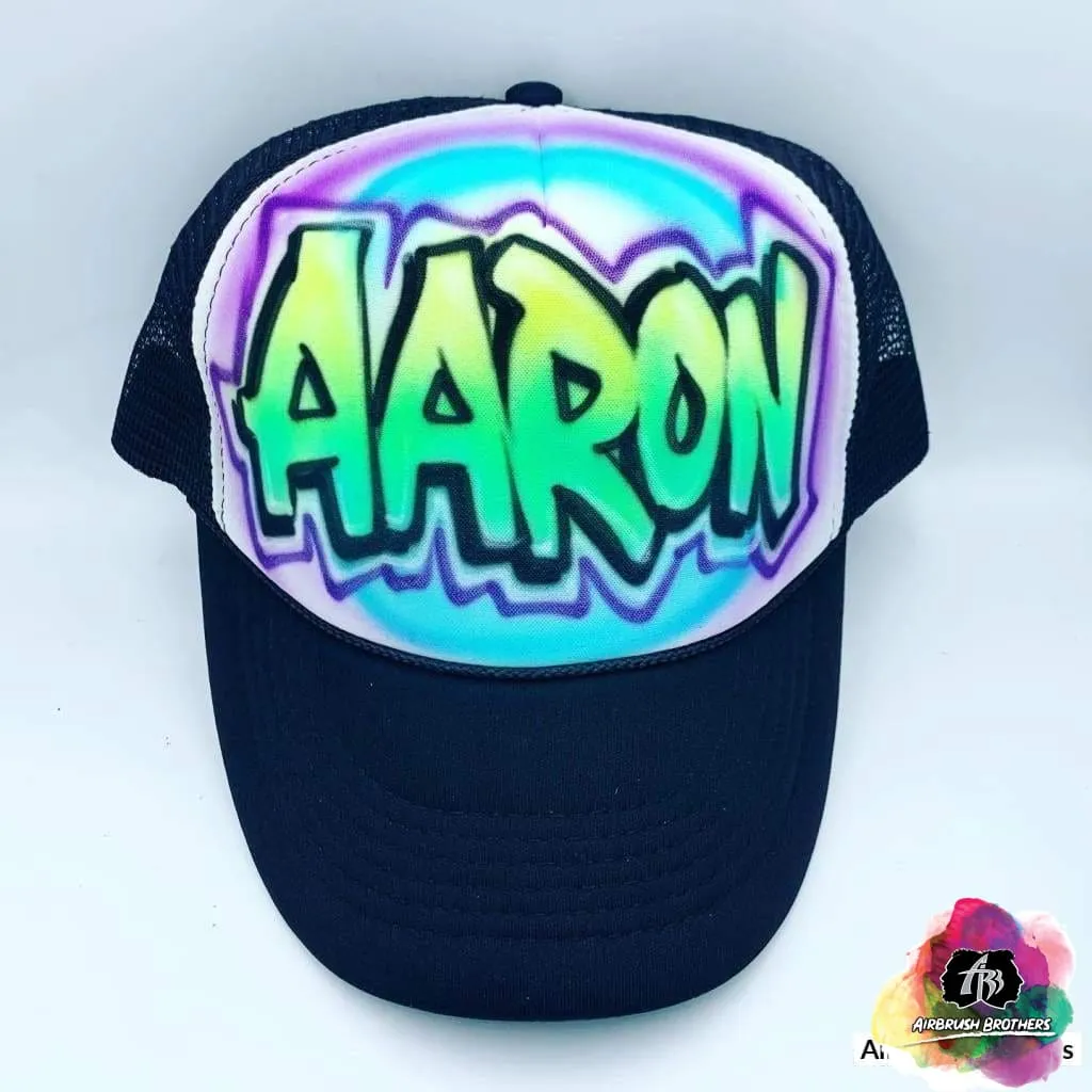 Airbrush Faded Name Hat Design