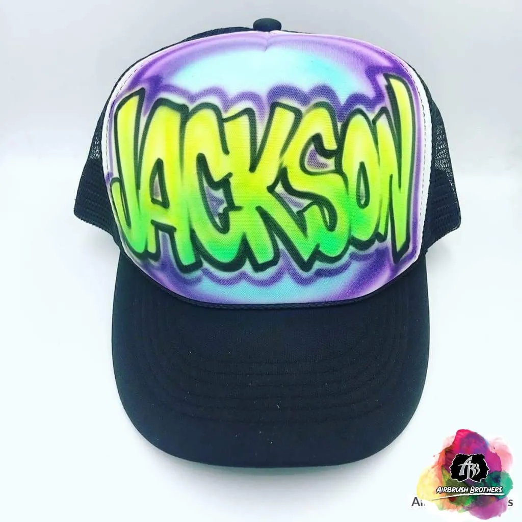 Airbrush Faded Name Hat Design