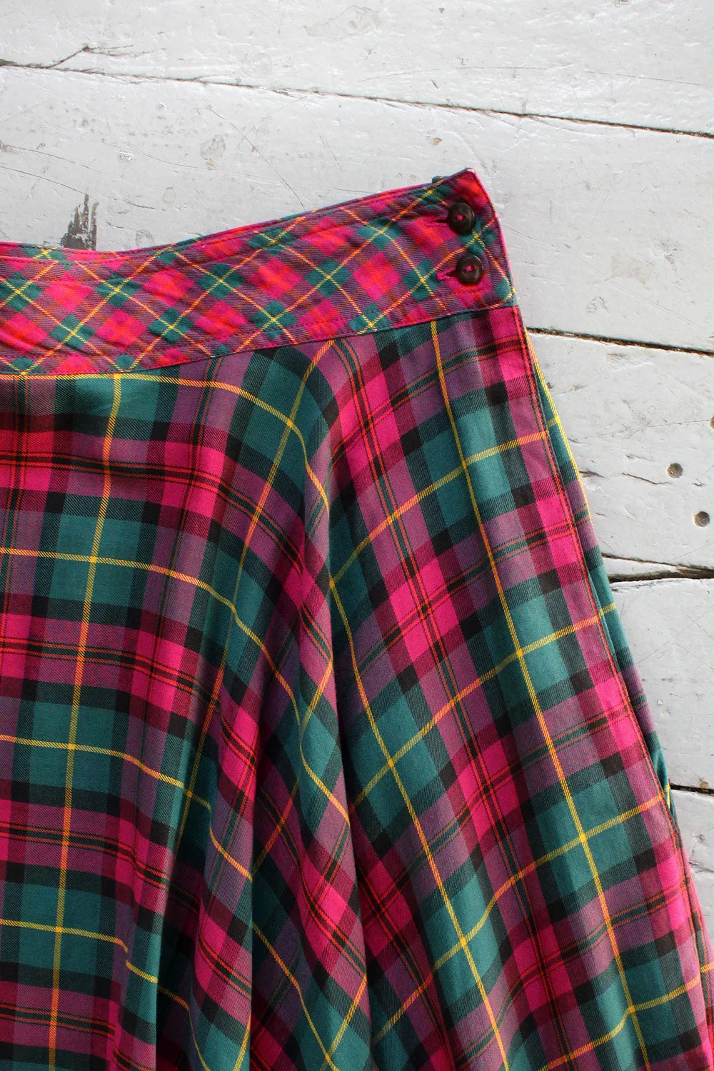 Allday Plaid Drape Skirt M