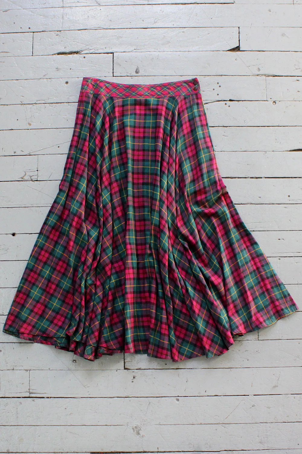 Allday Plaid Drape Skirt M