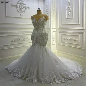 AM1315 Luxury crystal Beading Mermaid Wedding Dress