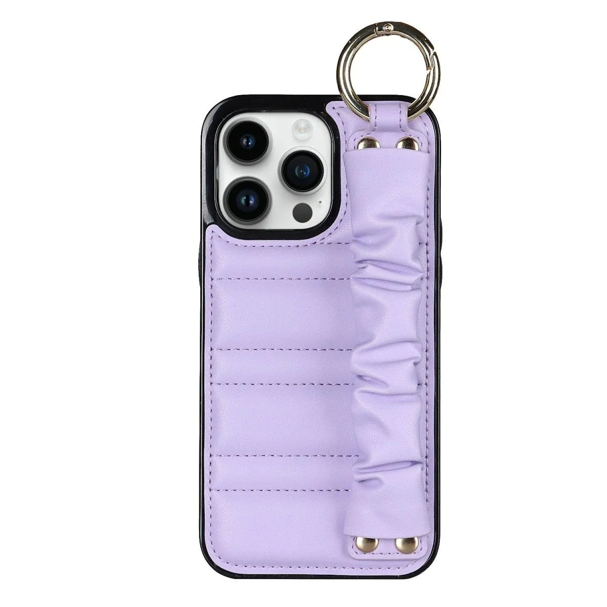 Amara Luxury Leather iPhone Case With Pleated Wristband