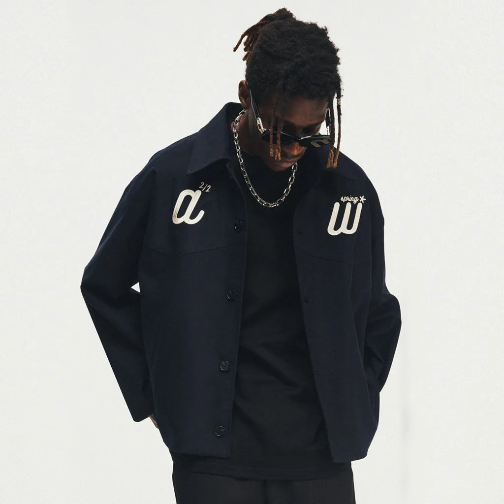 ANTIDOTE Letter Logo Embroidered Loose Jacket