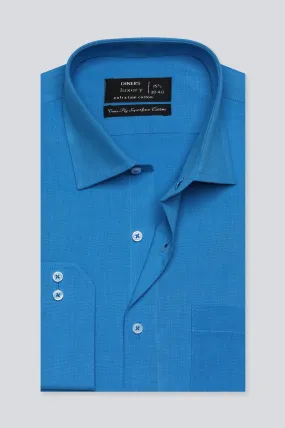 Formal Aqua Blue Dobby Patterned Shirt