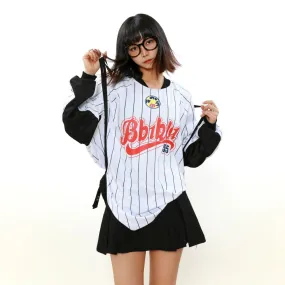 Baseball Style Loose Crewneck