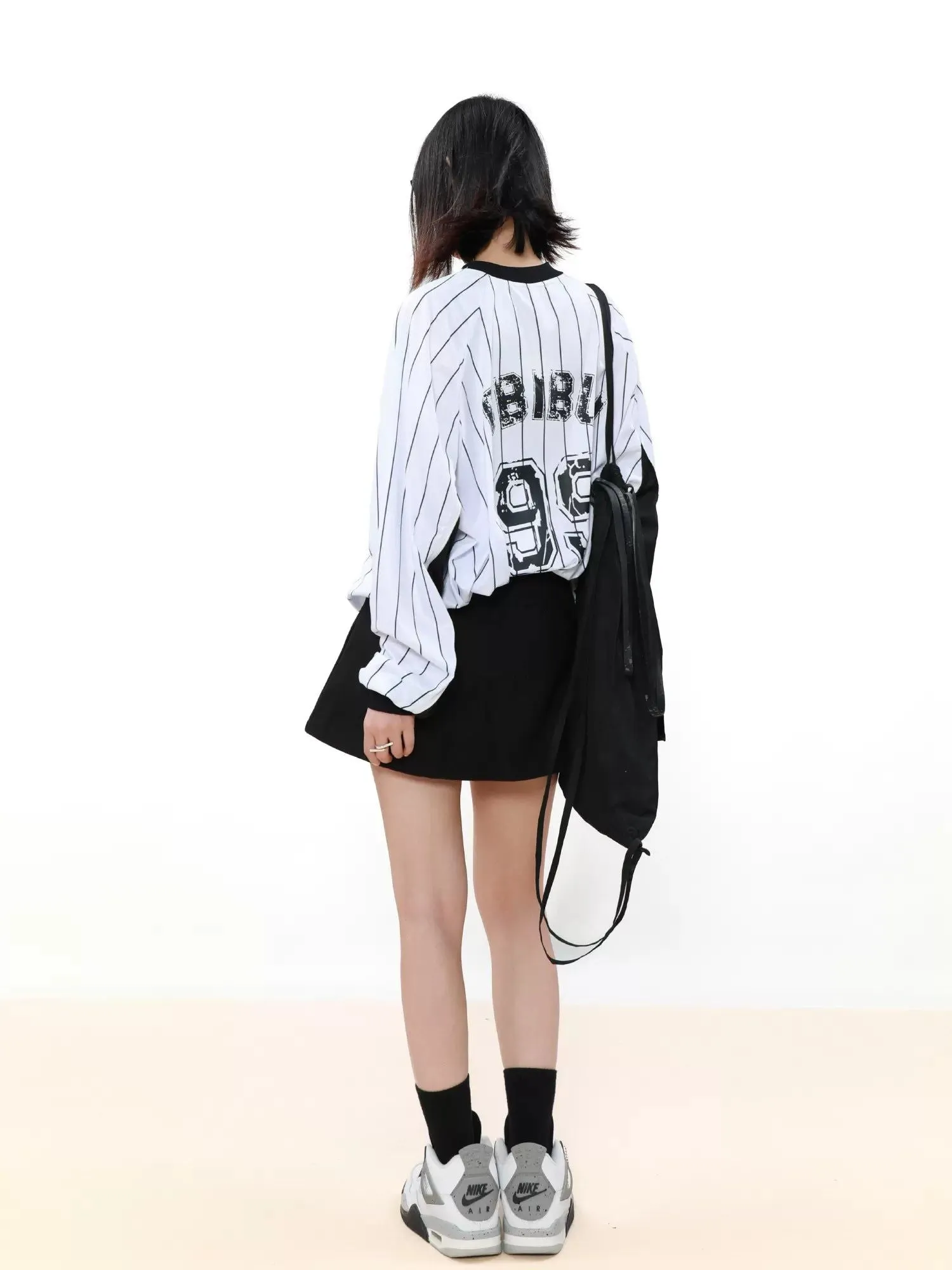 Baseball Style Loose Crewneck