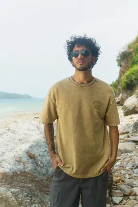 Beige Premium Heavyweight Faded Oversized T-shirt