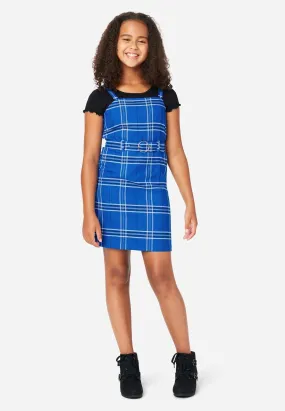 Belted Layered Plaid Dress