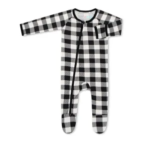 Black & White Plaid Footie