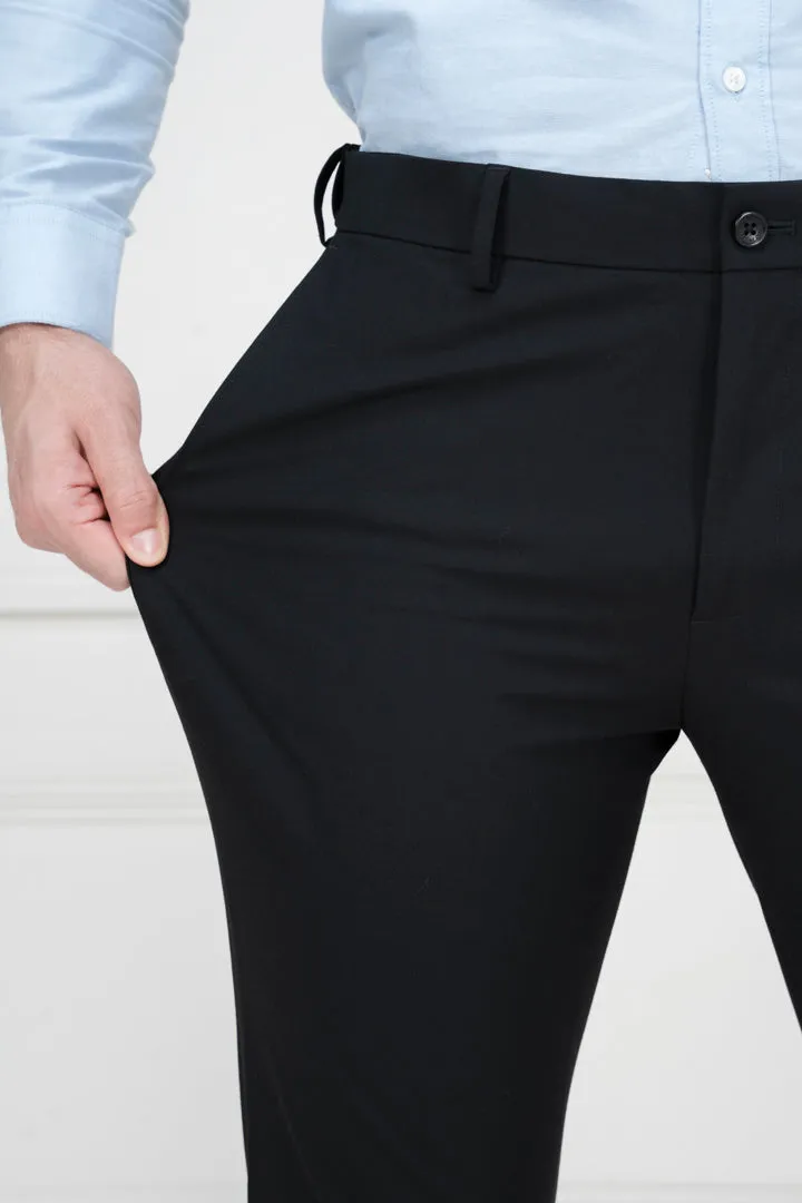 Black Slim Fit Stretch Formal Pants