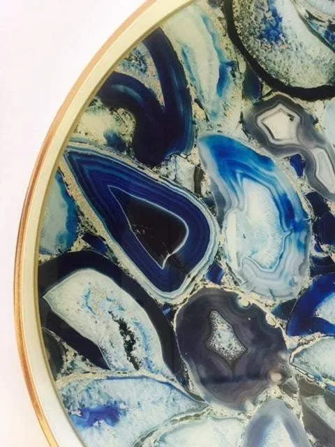 Blue Agate Round Luxury Tray