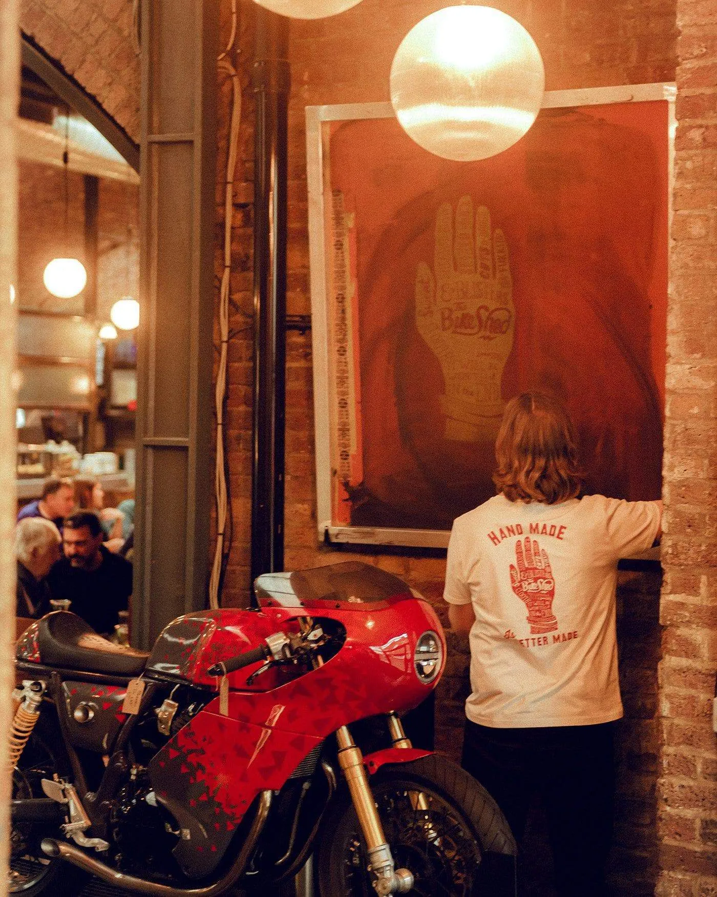 BSMC Handmade T Shirt - Cream/Oxblood