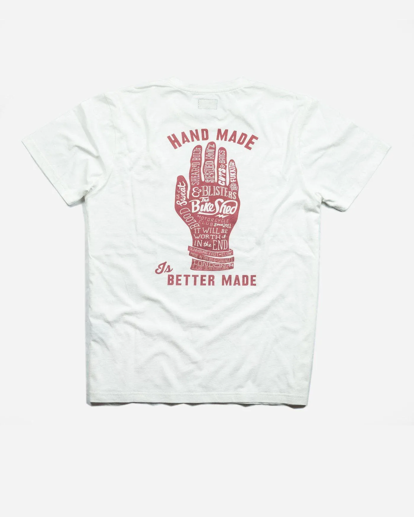 BSMC Handmade T Shirt - Cream/Oxblood