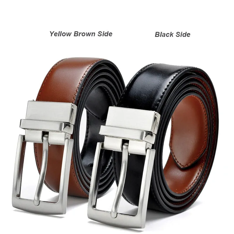 Buckle Belts For Men Formal Business Genuine Leather Belt