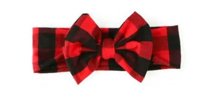 Buffalo Plaid Big Bow Headband