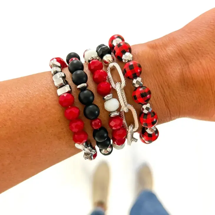 BUFFALO PLAID CHAIN STACK