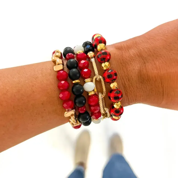 BUFFALO PLAID CHAIN STACK