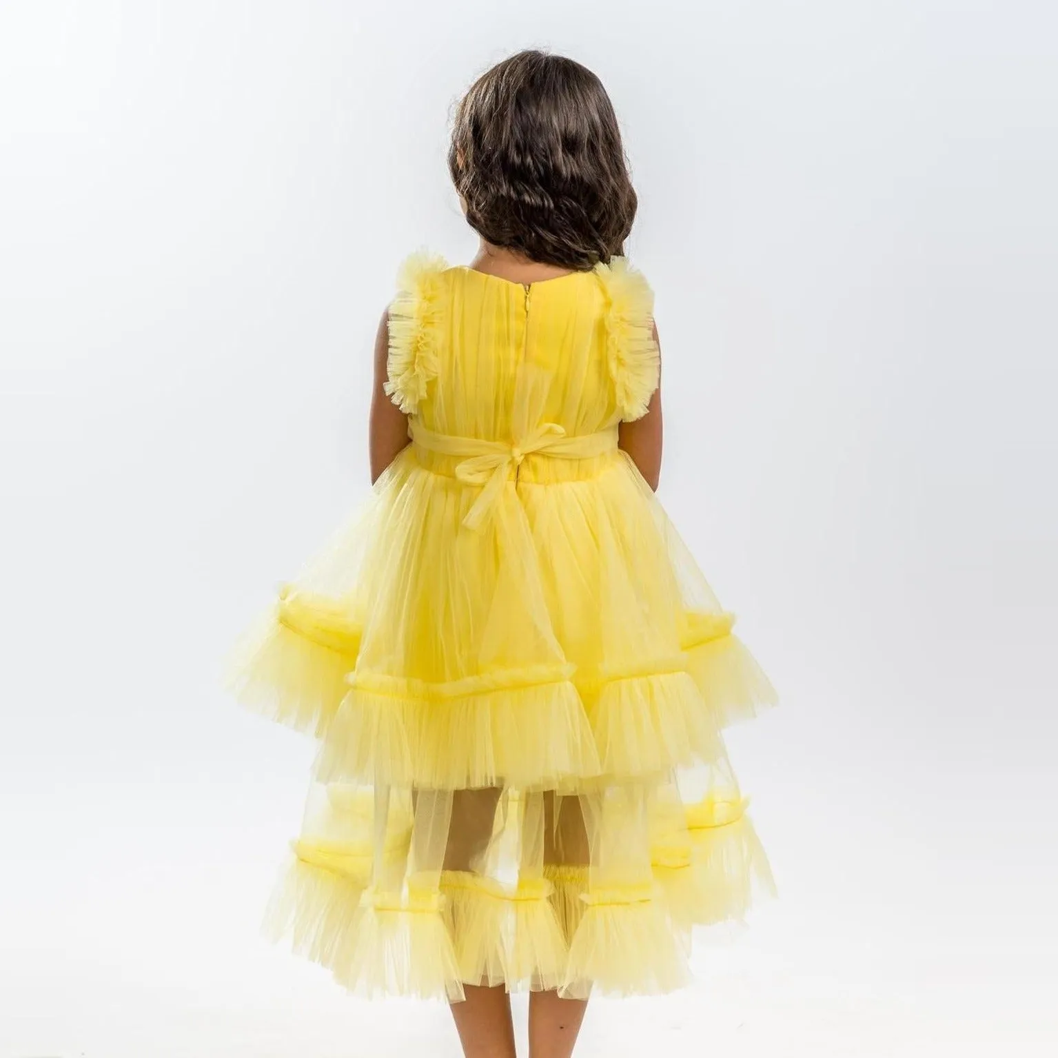 Canary Yellow Girls Formal Dress