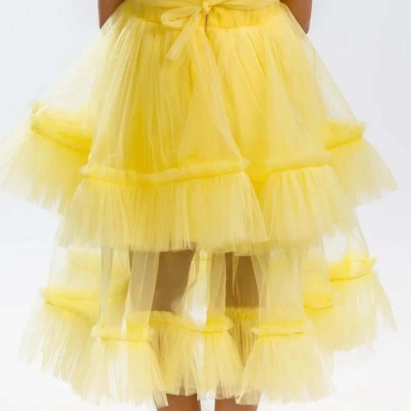 Canary Yellow Girls Formal Dress