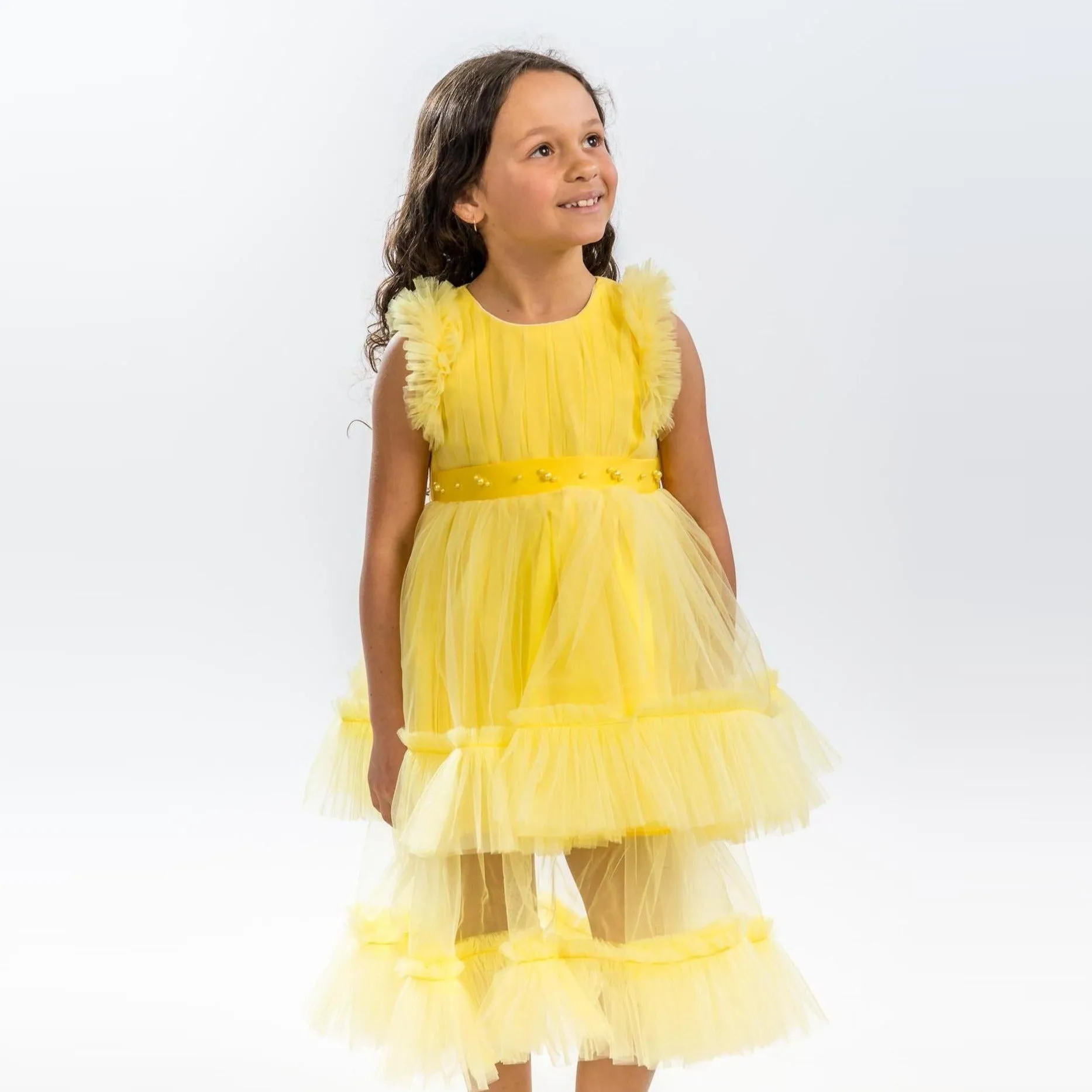 Canary Yellow Girls Formal Dress