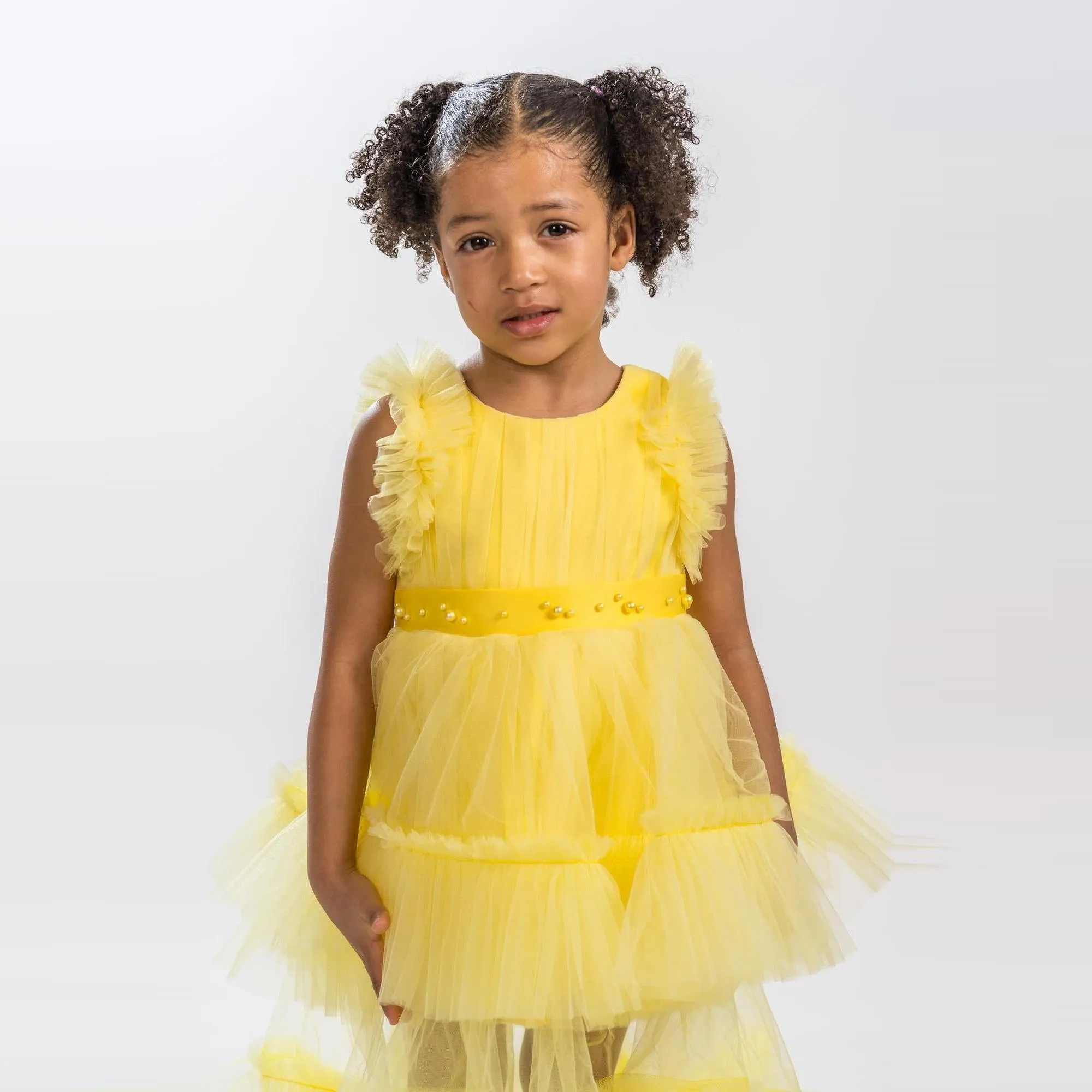 Canary Yellow Girls Formal Dress