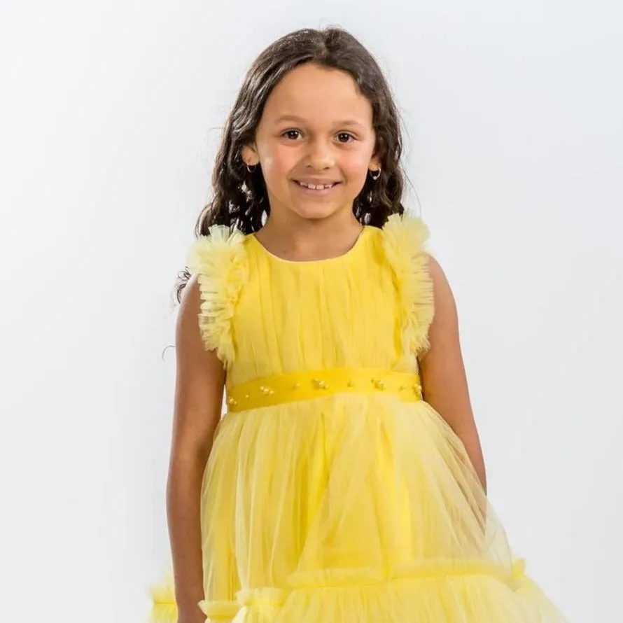 Canary Yellow Girls Formal Dress