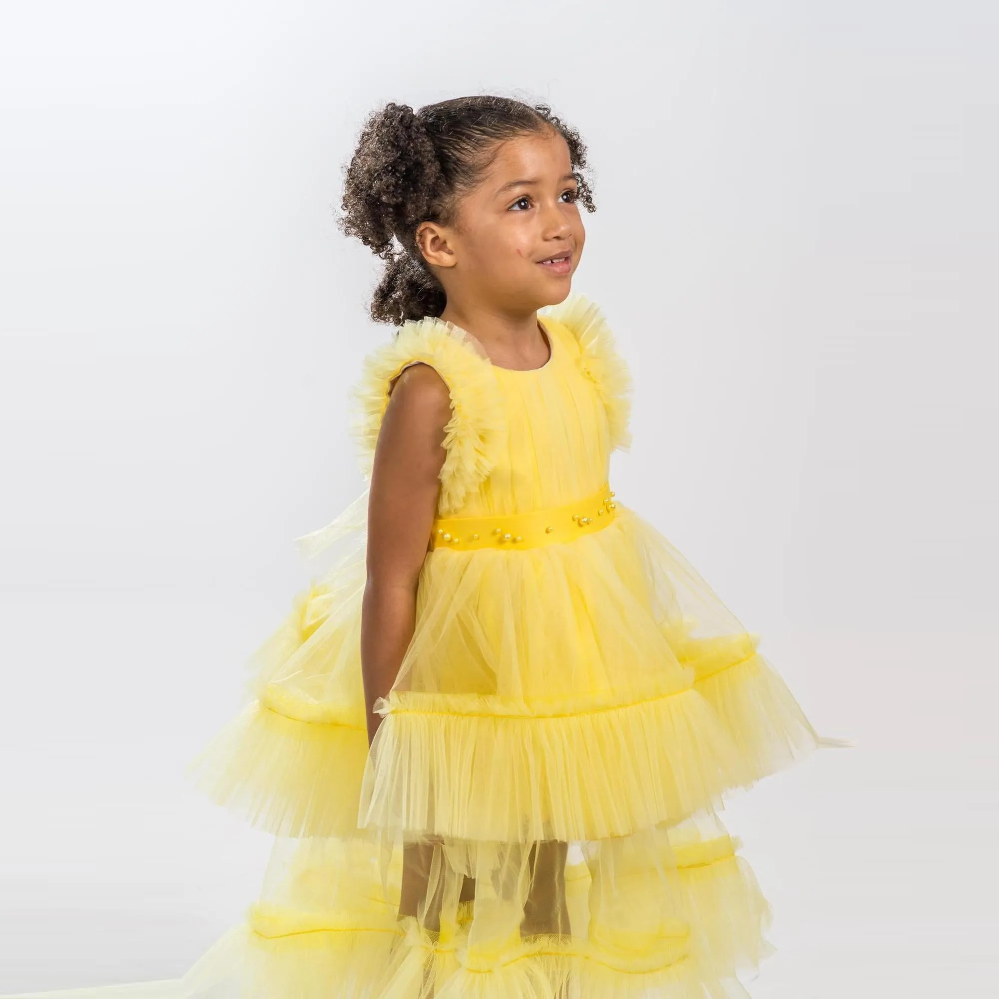 Canary Yellow Girls Formal Dress