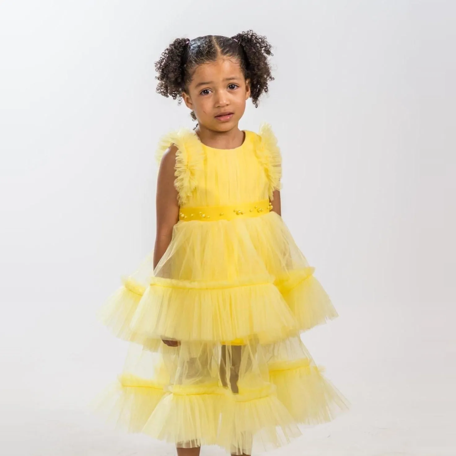 Canary Yellow Girls Formal Dress