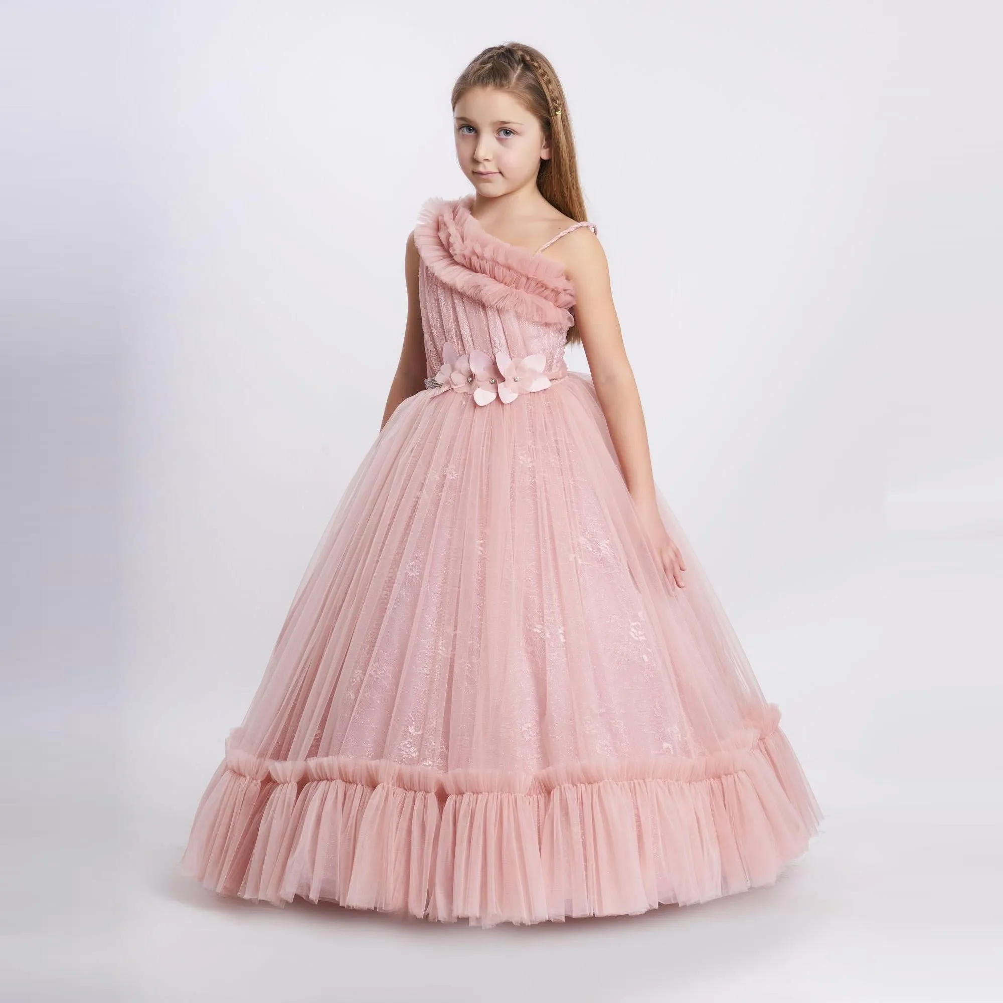 Cascade Gown Girls Formal Dress