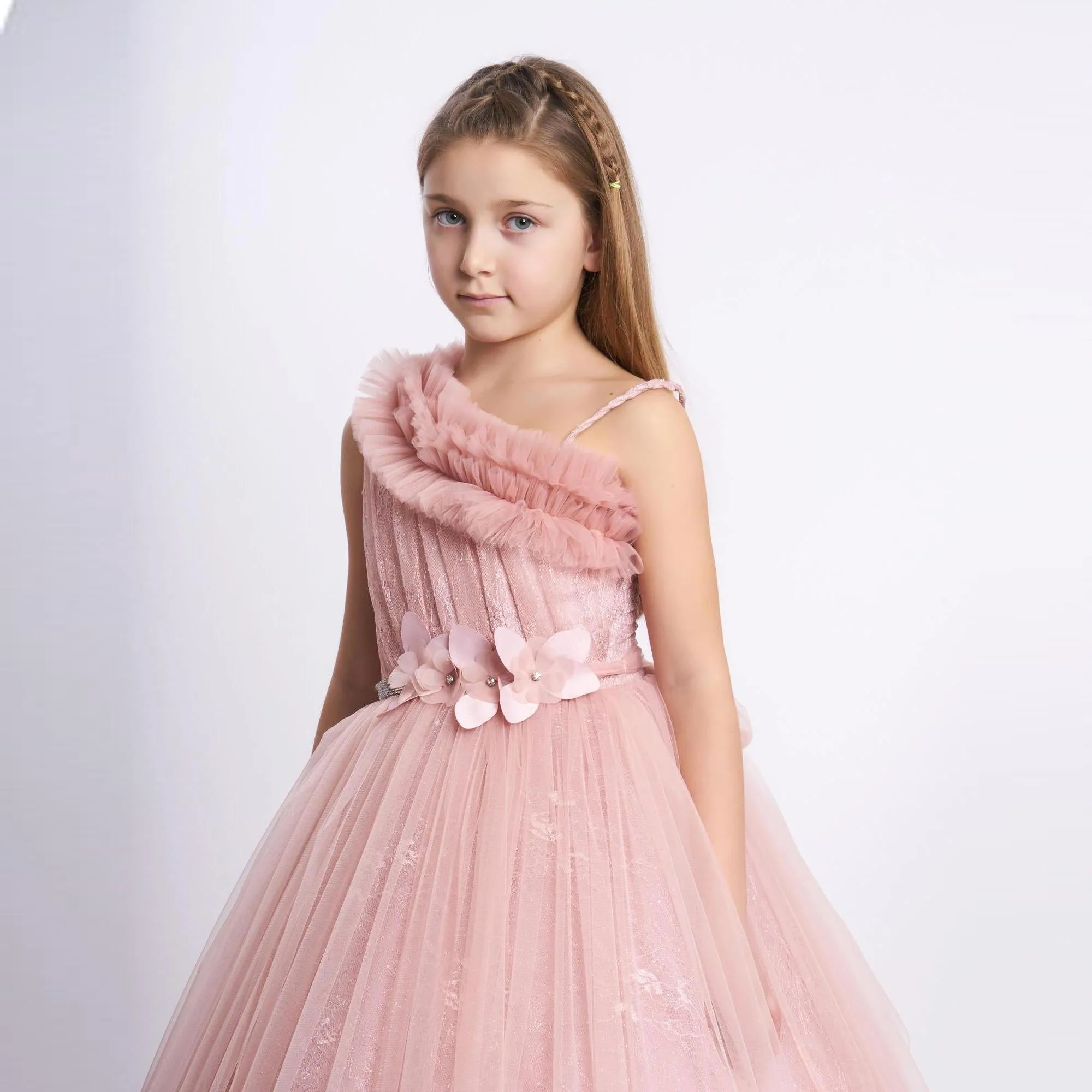 Cascade Gown Girls Formal Dress