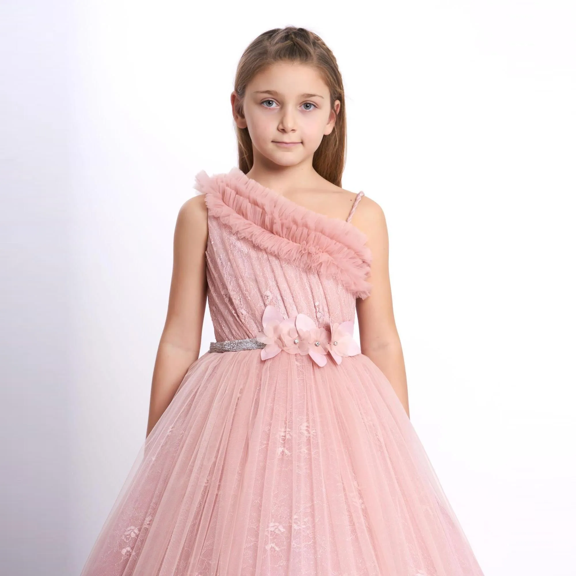 Cascade Gown Girls Formal Dress