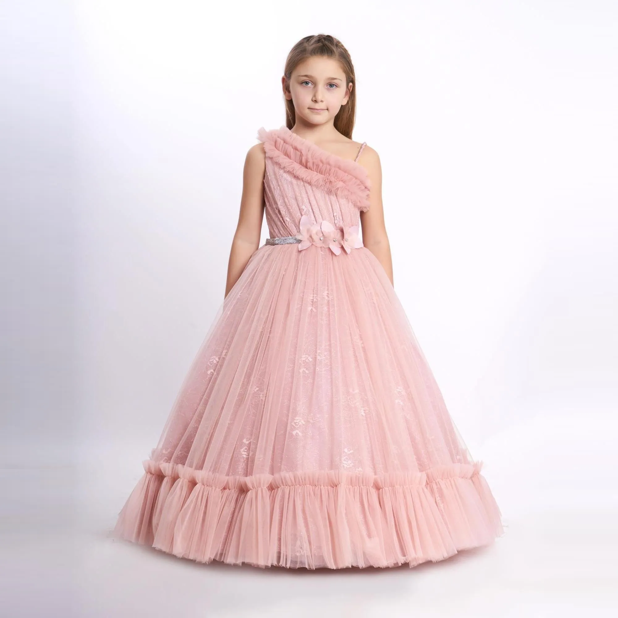 Cascade Gown Girls Formal Dress