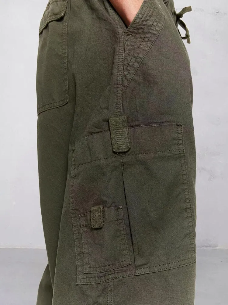 Casual Loose Fit Cotton Linen Cargo Pants