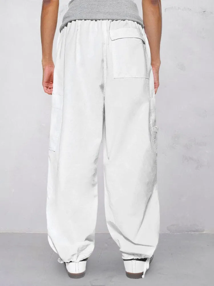 Casual Loose Fit Cotton Linen Cargo Pants