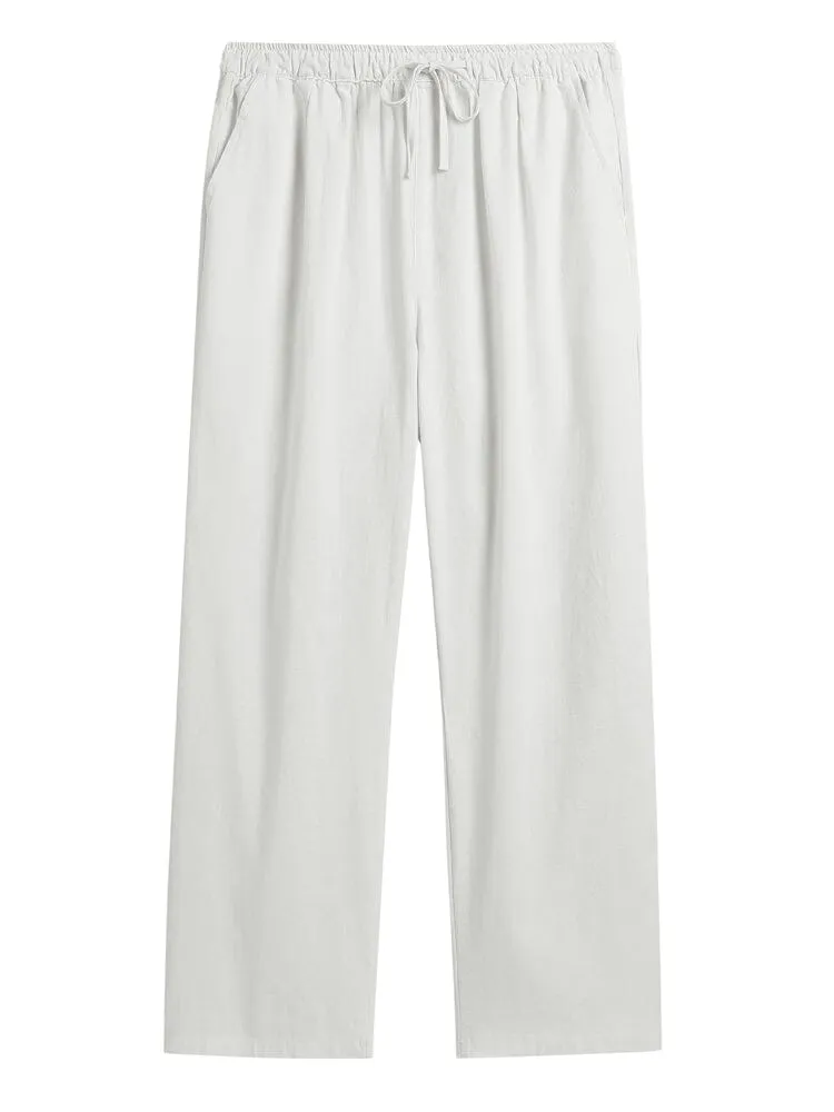 Casual Loose Fit Cotton Linen Straight Pants