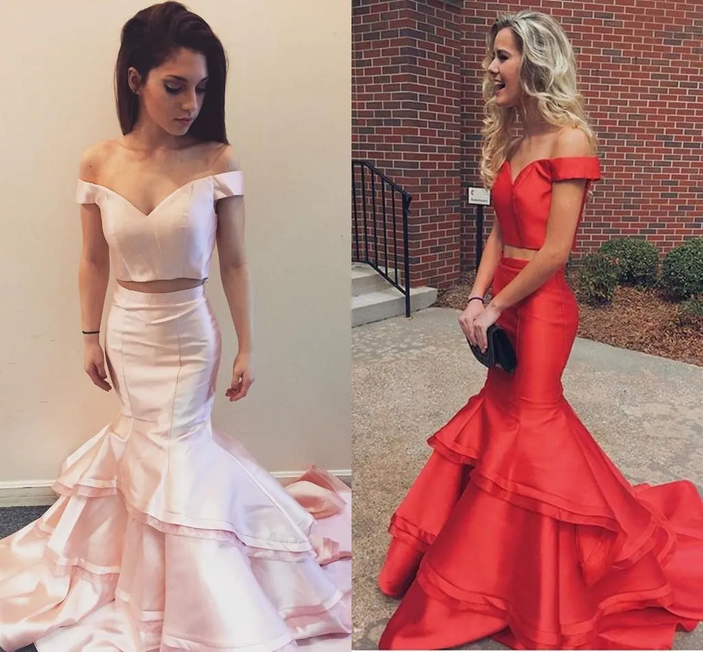 Charming V neck Off Shoulder Red Prom Dress, Long Formal Dress H2837