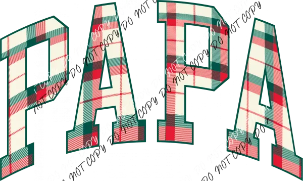 Christmas Plaid Papa DTF Transfer