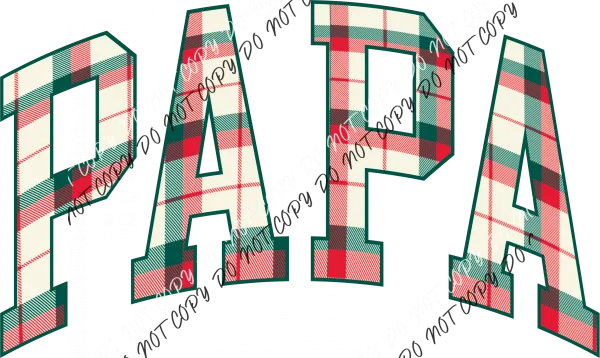 Christmas Plaid Papa DTF Transfer