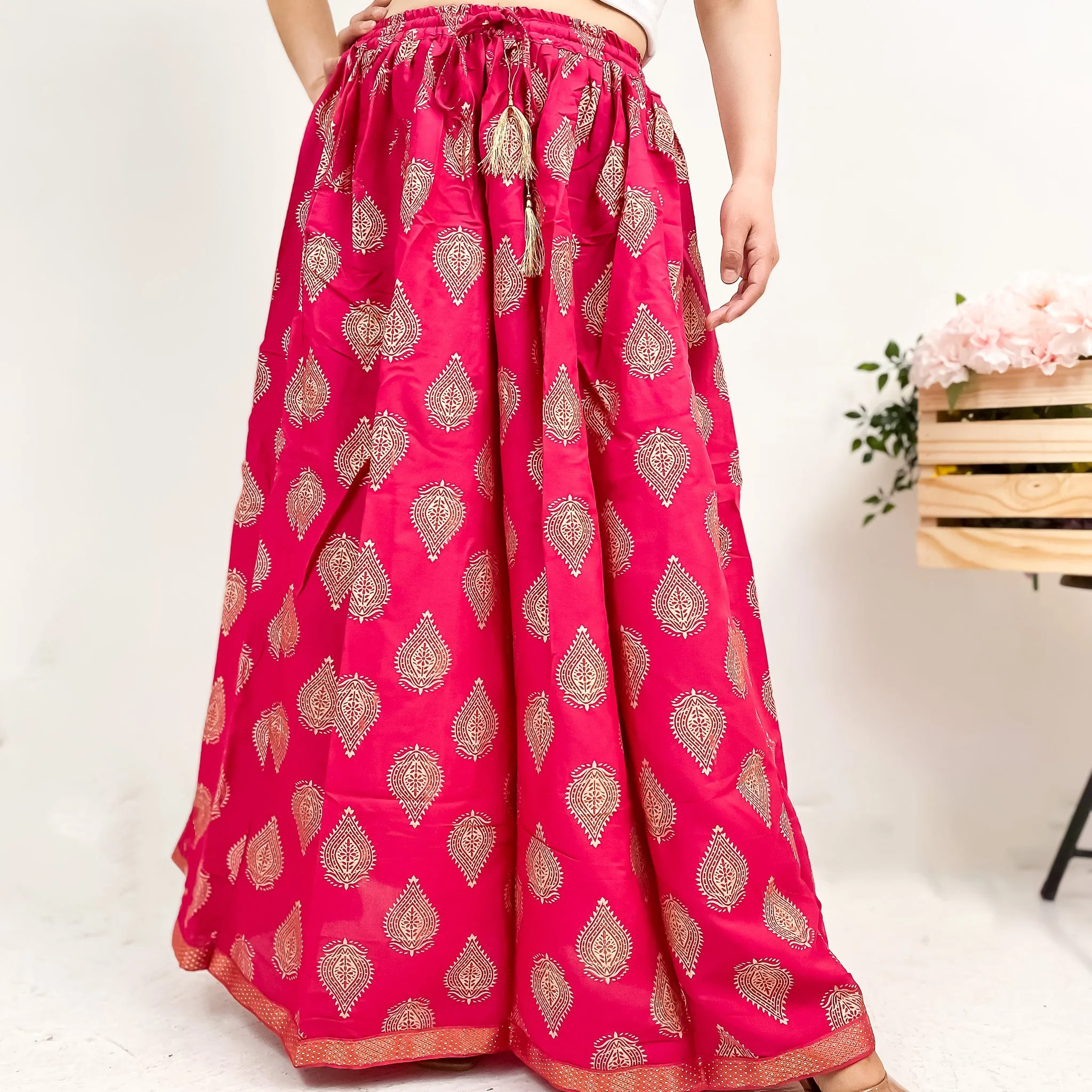 Cotton Long Printed Skirt