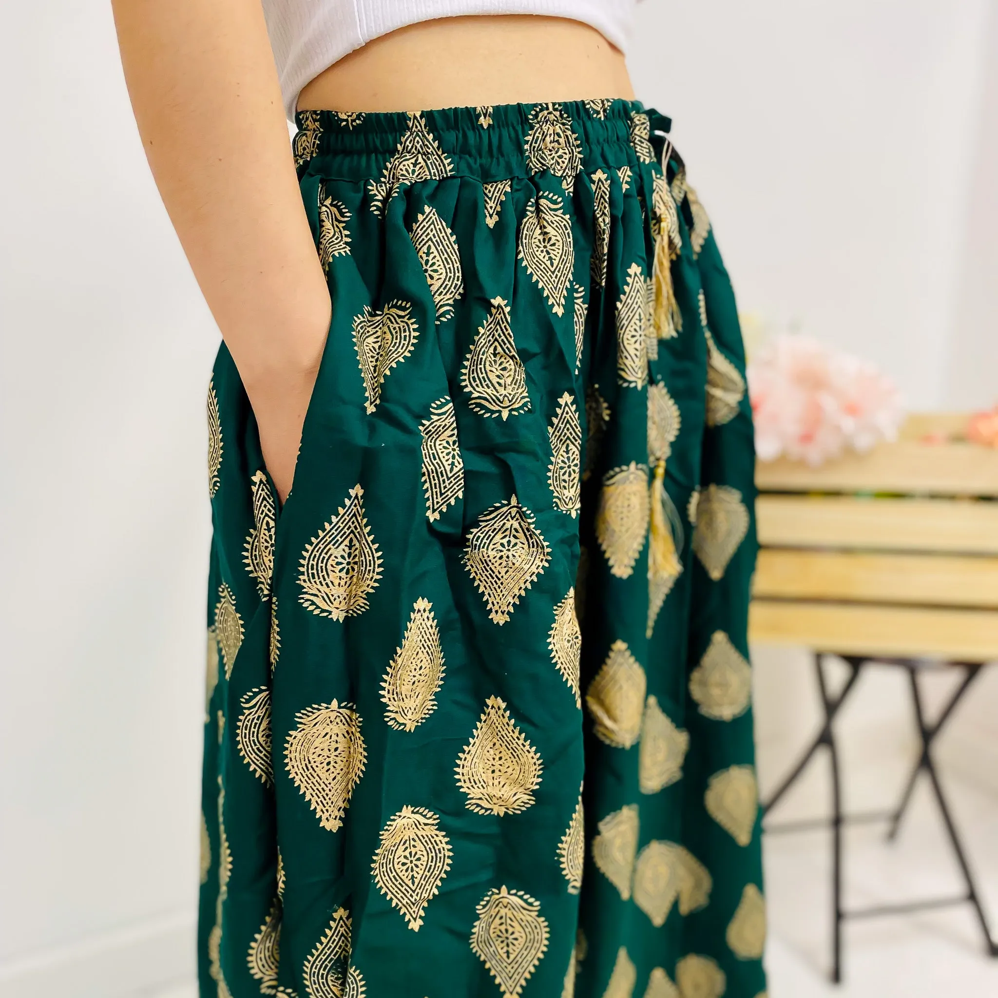 Cotton Long Printed Skirt