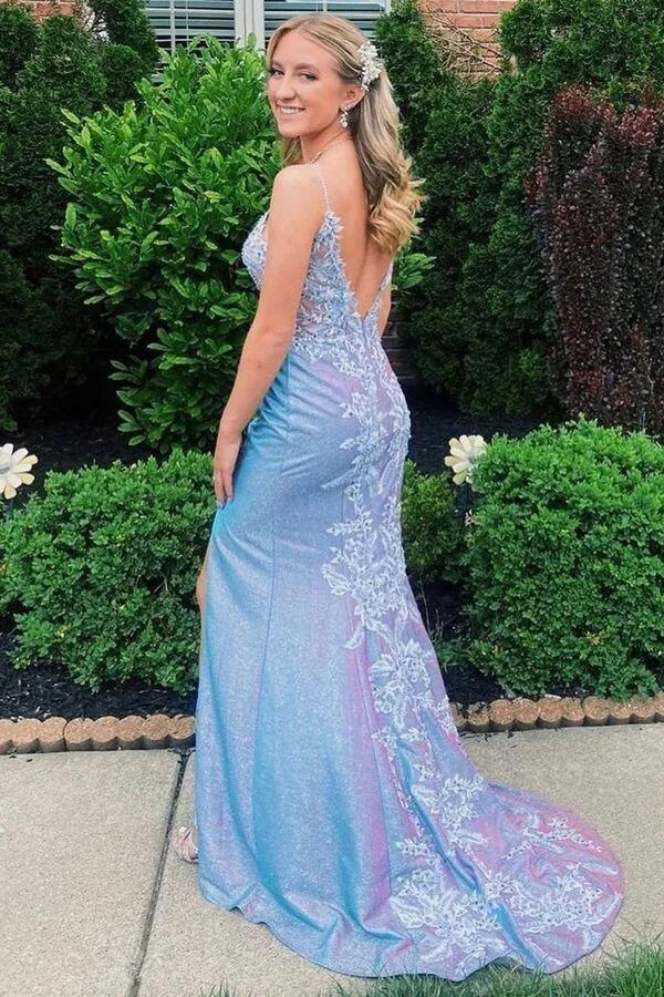 Elegant Mermaid Lace Spaghetti Straps Prom Dress Formal Evening Gowns SH736