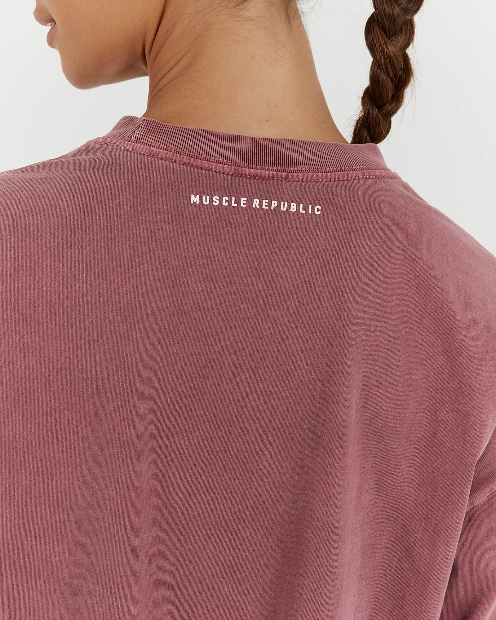 ESSENTIALS CROPPED TEE - FADED BERRY