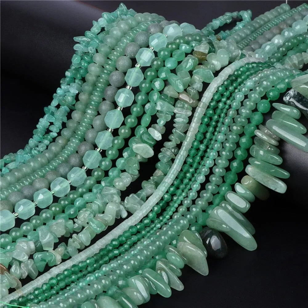 Faceted Round Loose Green Aventurine DIY Beads