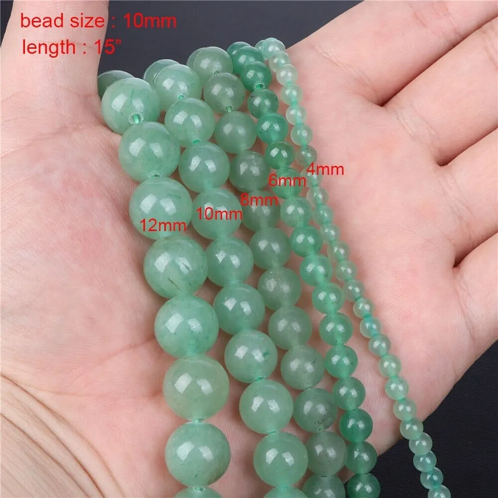 Faceted Round Loose Green Aventurine DIY Beads