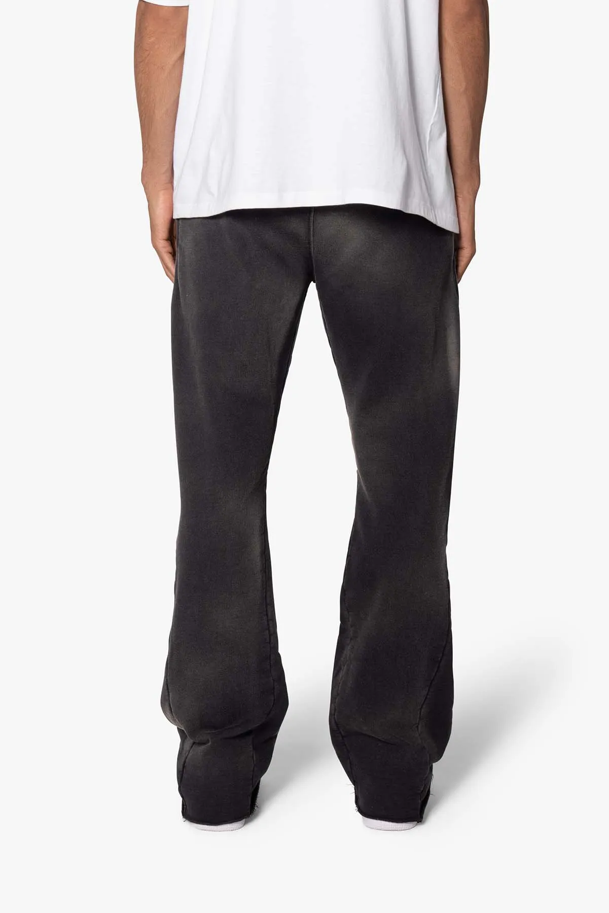 Faded Bootcut Sweatpants - Washed Black